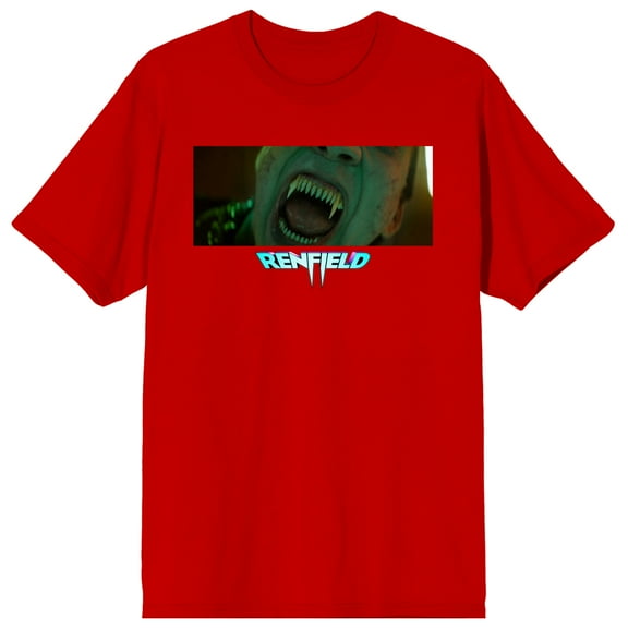 Renfield Count Dracula Vampire Mouth Crew Neck Short Sleeve Red Men's T-shirt
-3XL