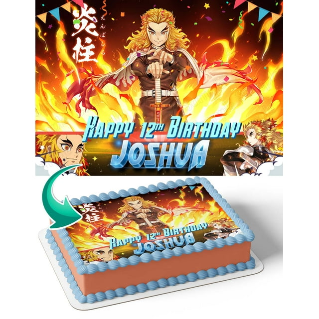 Rengoku Kyojura Demon Slayer Edible Image Cake Topper Personalized ...