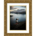thumbnail image 1 of Renmyr, Magnus 23x32 Gold Ornate Wood Framed with Double Matting Museum Art Print Titled - A Puffin With A View, 1 of 4