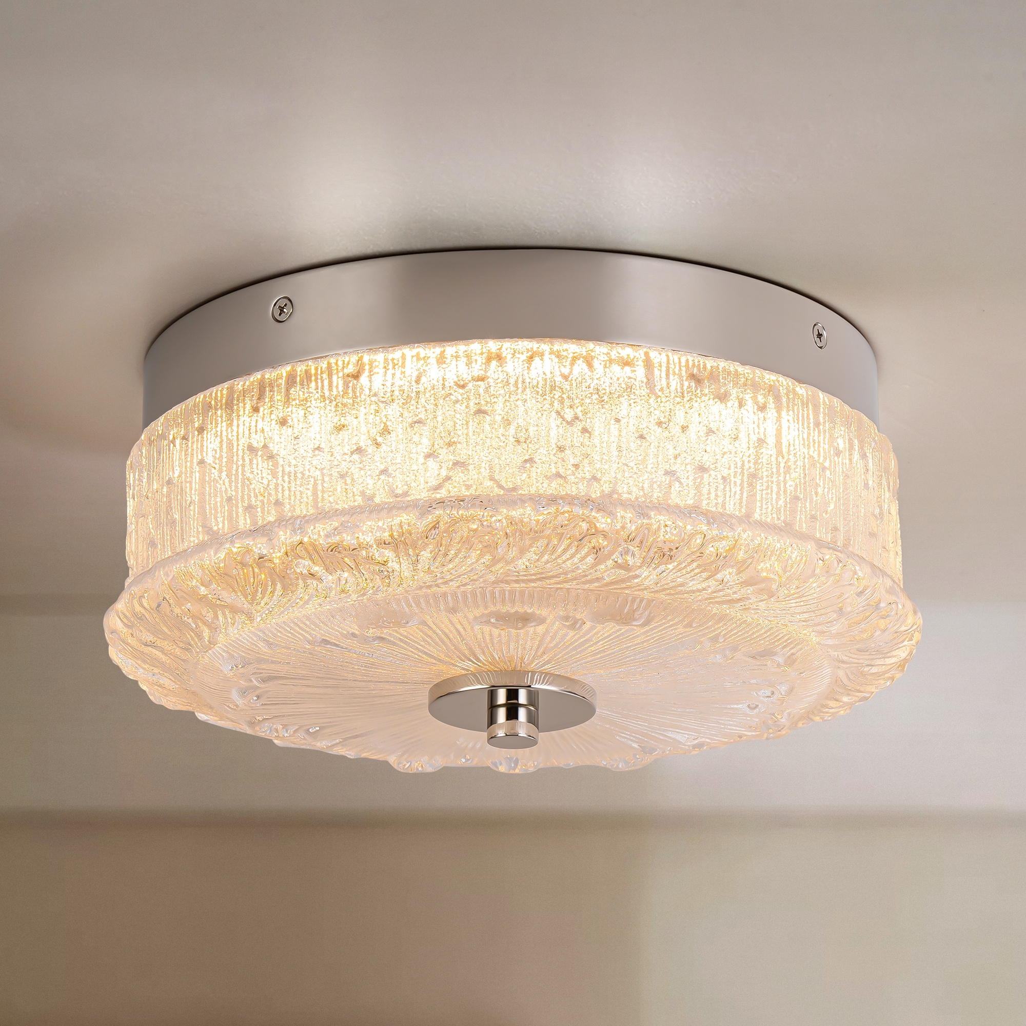 Rennnsan Mid-Century Modern Chrome Dome Round Cage Dimmable Integrated ...