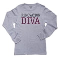thumbnail image 1 of Rennovation DIVA - Remodeling Star Girl's Long Sleeve Grey T-Shirt, 1 of 2