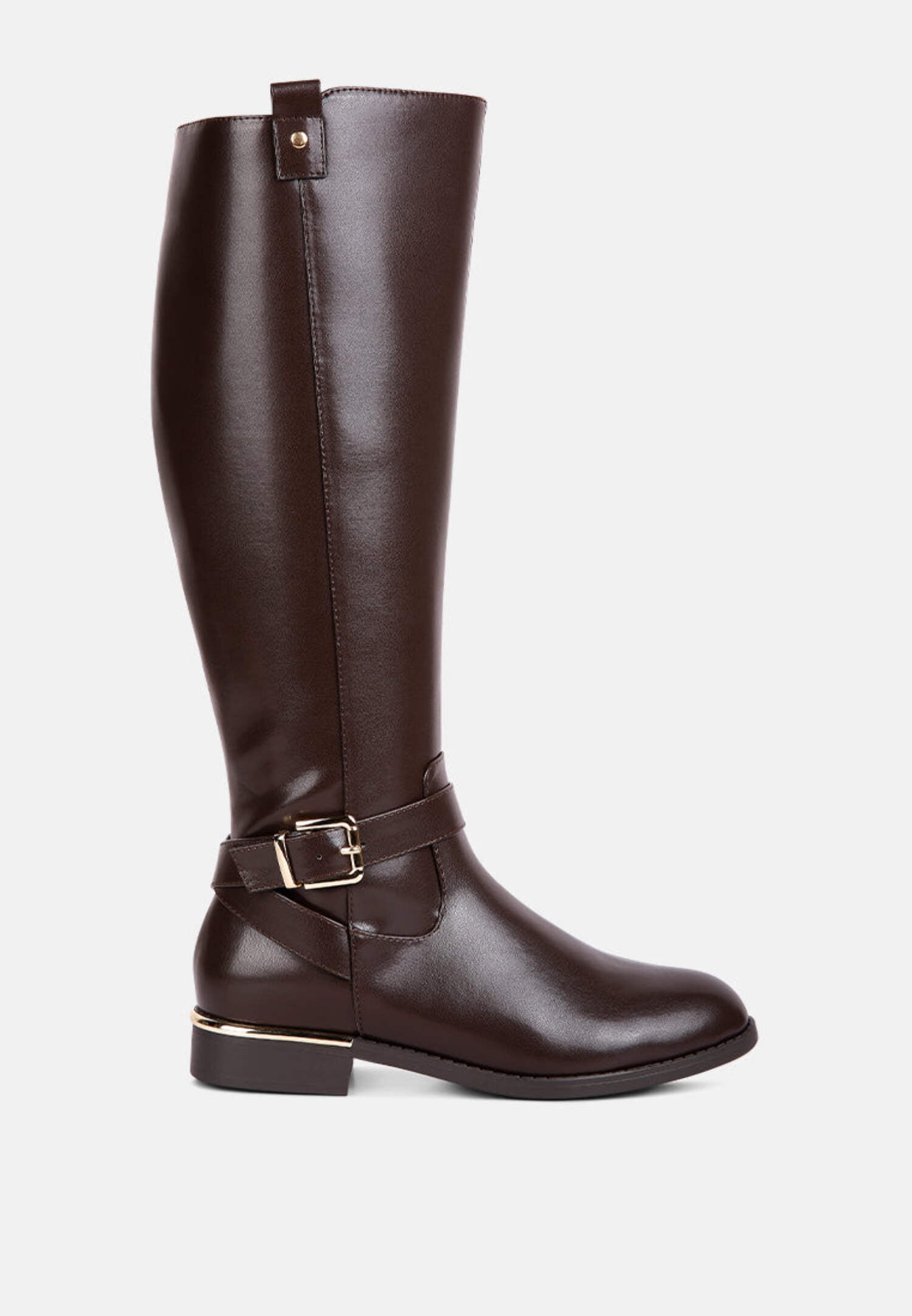 Renny Buckle Strap Embellished Calf Boots - Walmart.com display picture 2