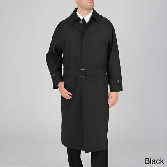 Renny' Full-length Dress Coat Cheap Priced Available In Big & Tall Sizes Belted Raincoat Dark color black