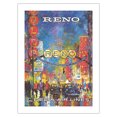 thumbnail image 1 of Reno Nevada - The Biggest Little City in the World - Delta Air Lines - Vintage Travel Poster by Jack Laycox c.1980s - Bamboo Fine Art 290gsm Paper Print (Unframed) 18x24in, 1 of 4