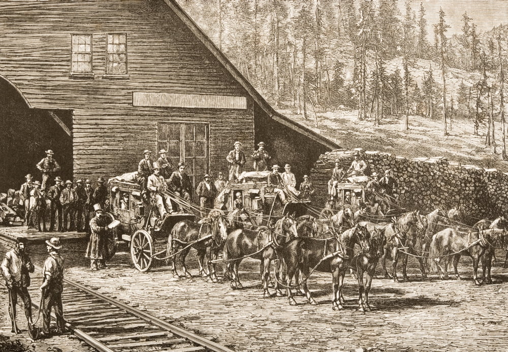 Reno Station Nevada On The Central Pacific Railway In 1870S From American Pictures Drawn With Pen And Pencil By Rev Samuel Manning Circa 1880 Canvas Art - Ken Welsh Design Pics (18 x 12)