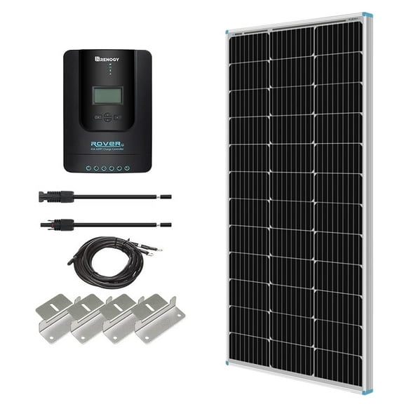 Renogy 100W Monocrystalline Solar Pannel Kit with 40A MPPT Charge Controller, High Efficiency System Expansion Wide Temperature Range