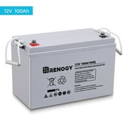Renogy 100Ah Deep Cycle AGM Battery 12 Volt, 1100A Max Discharge Current, Safe Charge Appliances, RVs, Marine, Solar, off-Grid