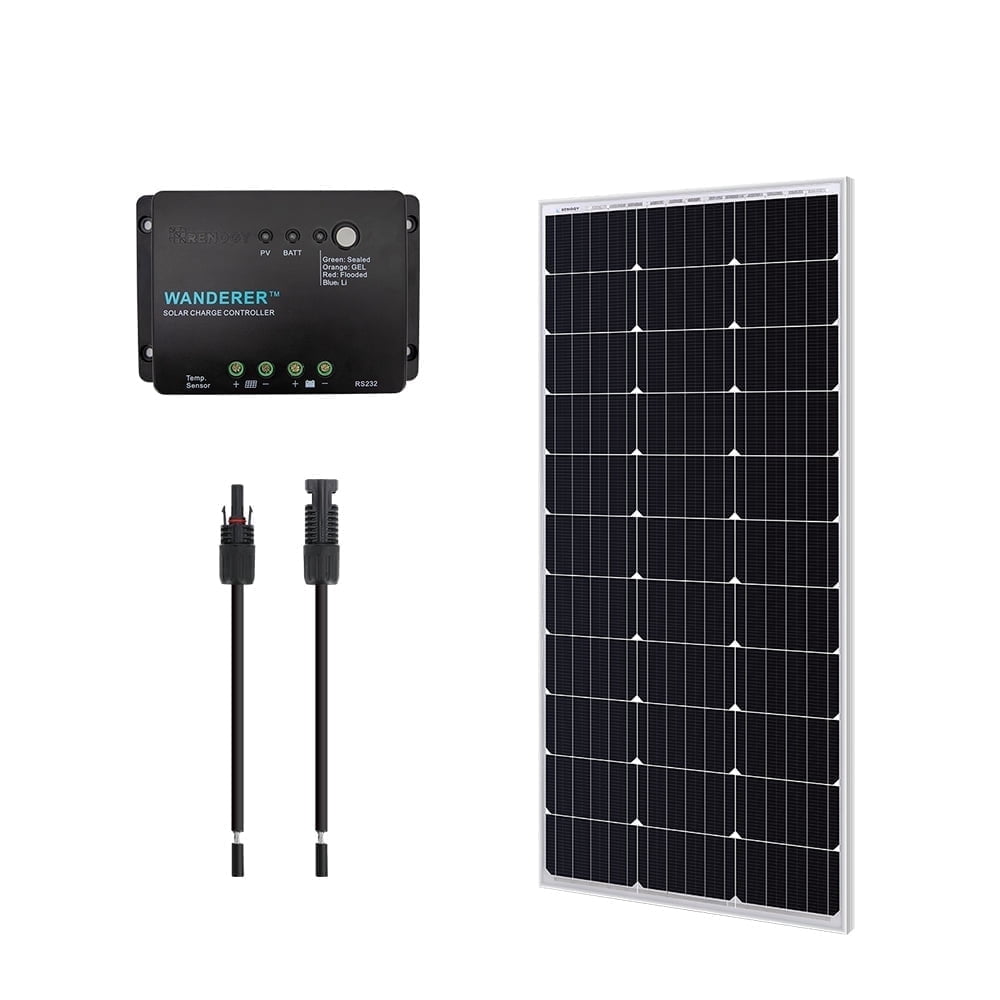 Renogy 100W 12V Monocrystalline Solar Panel Bundle Kit with 100W Solar Panel,30A Charge Controller