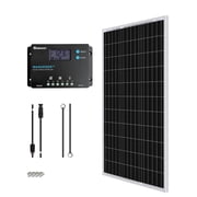 Renogy 100W Monocrystalline Solar Pannel Kit, 500Wh Daily Output 22.5% Efficiency, UL-Certified IP67 Bluetooth Monitoring, Expandable to 400W for AGM/Lithium Batteries