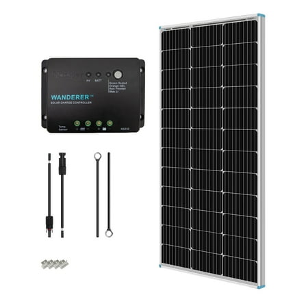 Renogy 100W Solar Pannel Kit with 30A PWM Charge Controller, 500Wh Daily Output, UL Certified Weatherproof Bluetooth Monitoring Expandable to 400W