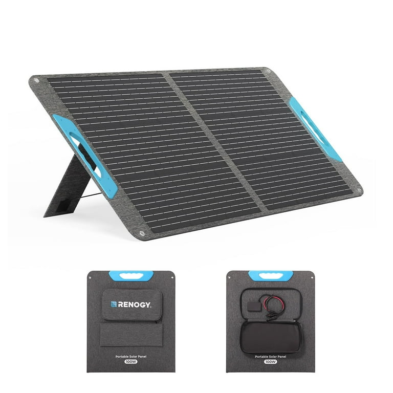 Renogy 100w Portable Solar Panel with Adjustable Kickstands, Ip65 Waterproof, Foldable Solar Panel for Power Station, RV, Camping, Off Grid