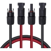 Renogy 10FT 12AWG Solar Panel Extension Cable with Female and Male Connectors, 10Ft. 12AWG, 1 Pair 10 12 Gauge Red and Black