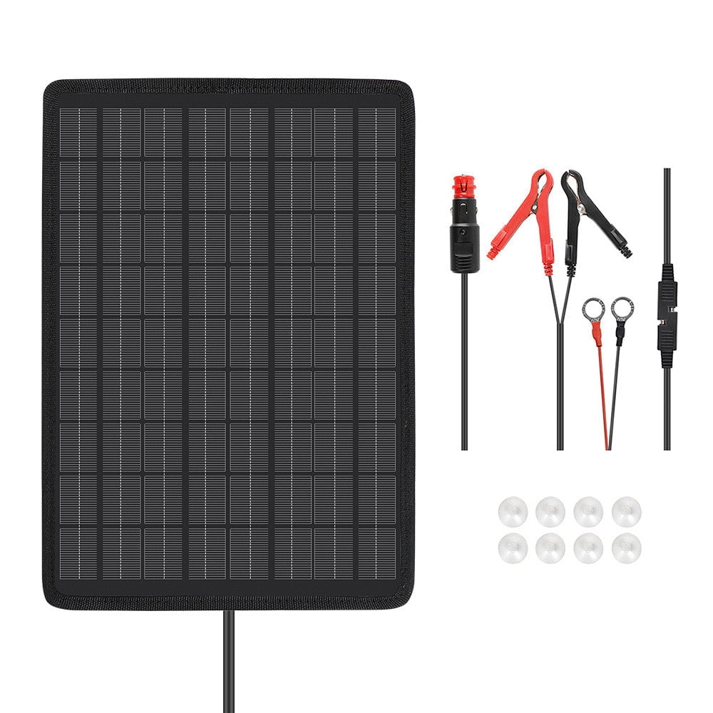 Renogy 10W Outdoor Battery Maintainer Charger with Lighter Plug, Alligator Clips, and Battery Cables