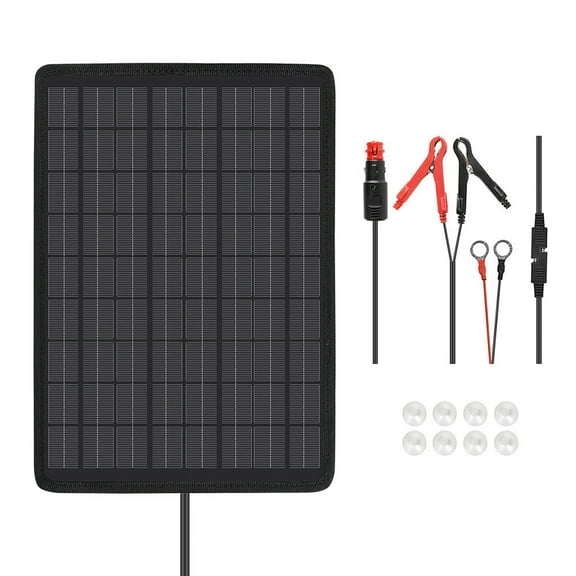 Renogy 10W Outdoor Battery Maintainer Charger with Lighter Plug, Alligator Clips, and Battery Cables
