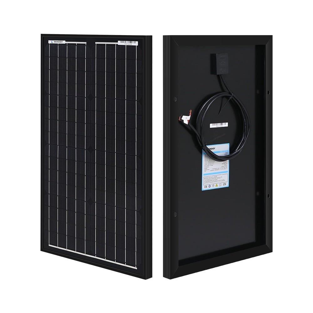 Renogy Solar Panel 30 Watt 12 Volt Mono Monocrystalline Power Charger for RV Battery Boat Caravan and Other Off-Grid Applications, Black-30, Black