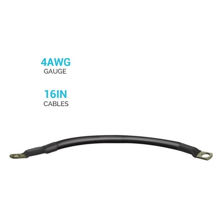 Renogy 16in 4AWG Battery Interconnect Cables for 5/16 Tin-Plated Copper Lugs