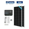 thumbnail image 1 of Renogy 200 Watts Solar Panel Kit, 2pack 100W Solar Panel with 30A PWM Charge Controlle, Include Mounting Brackets+ Male and Female Connectors+Solar Cables, 1 of 8