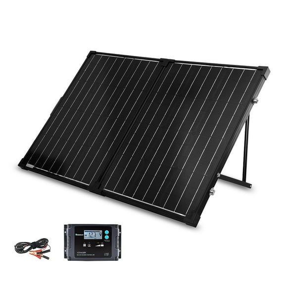 Renogy 200 Watt 12 Volt Monocrystalline Off Grid Portable Foldable 2Pcs 100W Solar Panel Suitcase Built-in Kickstand with Waterproof 20A Charger Controller