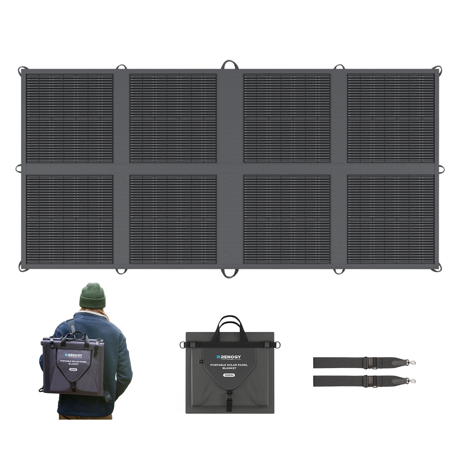 Renogy 200W Solar Panel Blanket 16BB N-type, 25% High Efficieny for Power Station Off Grid, Lightweight Ultra-Thin Only 4 kgs/8.82 lbs