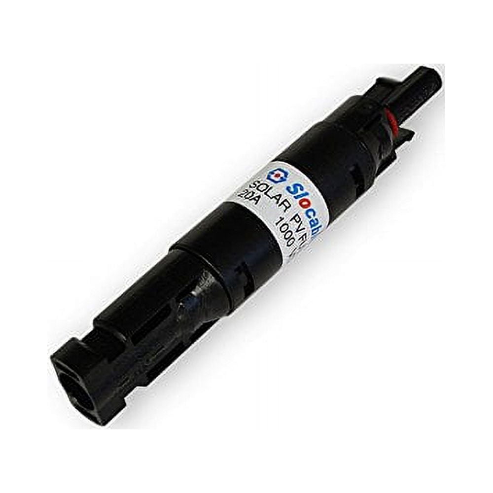 Renogy 20A Male and Female Connector Waterproof in-Line Holder w/Fuse, Black