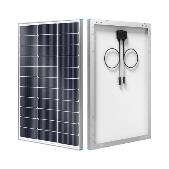 Renogy 2PCS Solar Panels 100 Watt 12 Volt, High-Efficiency Monocrystalline PV Module Power Charger for RV Marine Rooftop Farm Battery and Other Off-Grid Applications, 2-Pack 100W