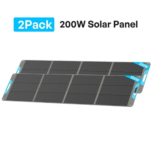 Renogy 2Pack 200W Portable Solar Panel with Adjustable Kickstands, IP65 Waterproof, Foldable 400W Solar Panel for Power Station, RV, Camping, Off Grid