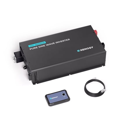 Renogy 3000W 12V Pure Sine Wave Inverter, 12V DC to 110V 120V AC, Built-in Bluetooth, Ecosleep Mode, Support Pre-Charging, 16.4FT Remote Controller, 6000W Peak Power