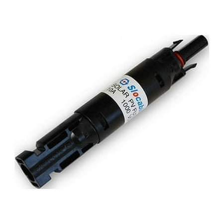 Renogy - 30A Male and Female Connector in-Line Fuse Holder - Black