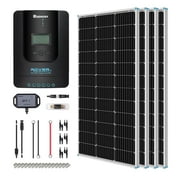 Renogy 400 Watt 12 Volt Premium 4 Pcs 100W Panel+40A MPPT Charge Controller+ Bluetooth Module Fuse+ Mounting Z Brackets+Adaptor Kit +Tray Cables Set, 400W, Grid 12V Solar Power System