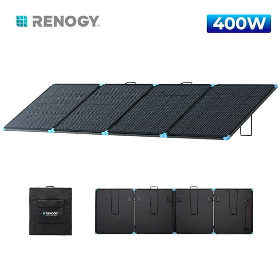 Renogy 400W Portable Solar Panel 16BB, IP68 Waterproof, Lightweight & Fast Installation