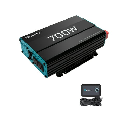 Renogy - 700W 12V Pure Sine Wave Inverter - Black
