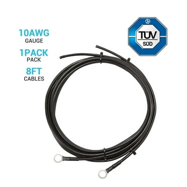 Renogy 8ft 10AWG Wire Copper Solar Tray Cables for Connecting Charge Controller to Battery (A Pair)