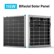 Renogy Bifacial 115 Watt 12 Volt Solar Panel Monocrystalline Rigid High-Efficiency PV Module Power Charger for RV Marine Rooftop Farm Battery and Other Off-Grid Applications