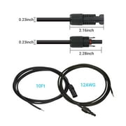 Renogy One Pair of 10ft. 12AWG Adaptor Kit Solar Cable PV with Female and Male Connectors, Connect Solar Panel and Charge Controller