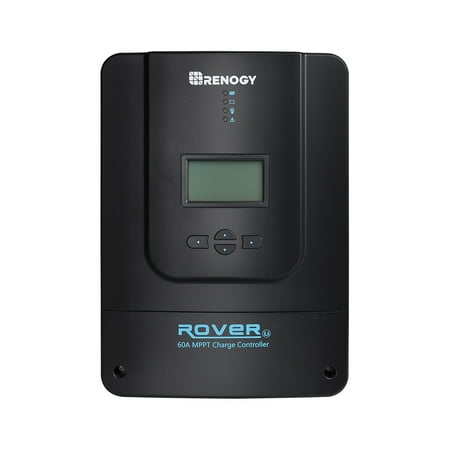 Renogy Rover 60 Amp 12V/24V/36V/48V DC Input MPPT Solar Charge Controller Auto Parameter Adjustable LCD Display Solar Panel Regulator