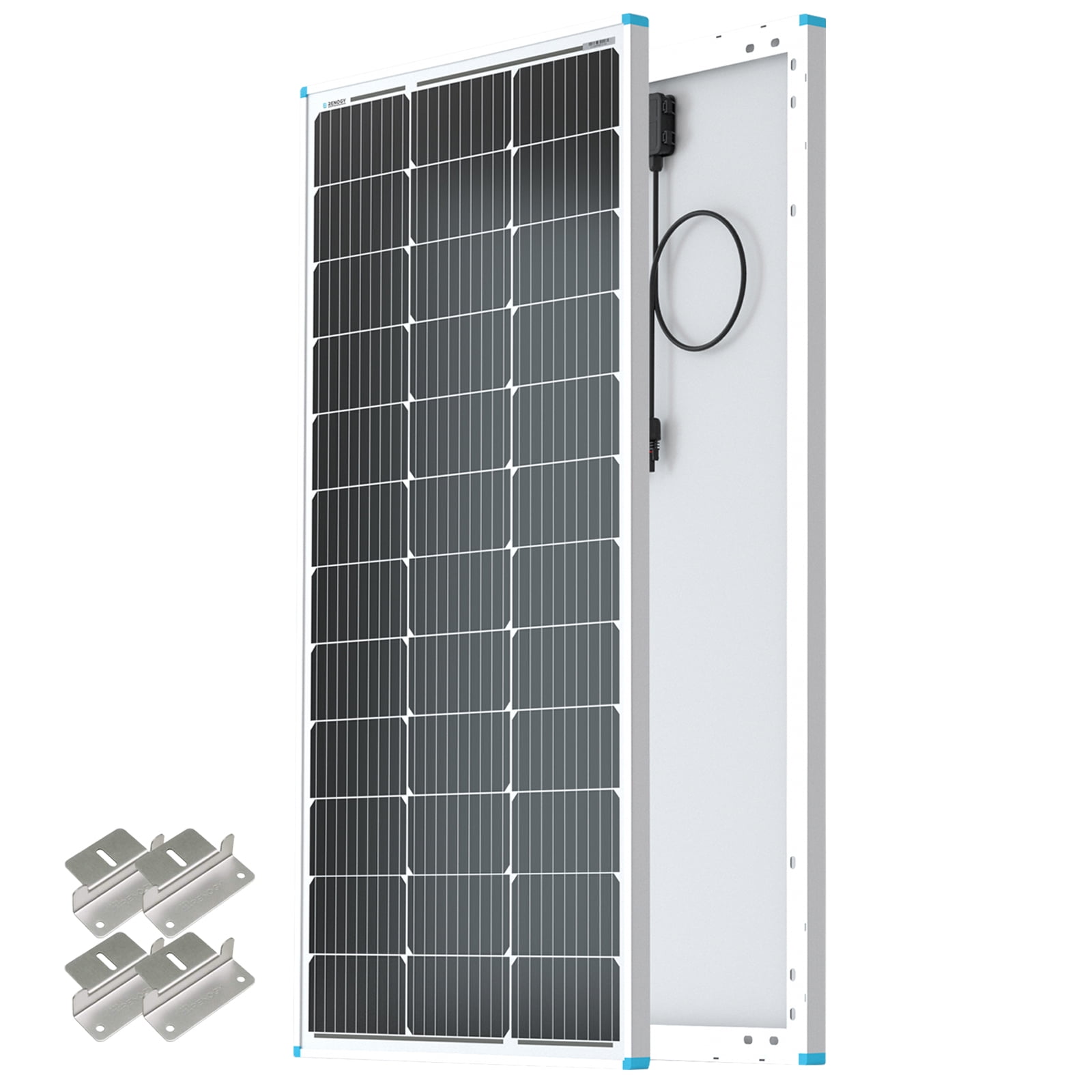 Renogy Solar Panel 100 Watt 12 Volt with Mounting Z Brackets High