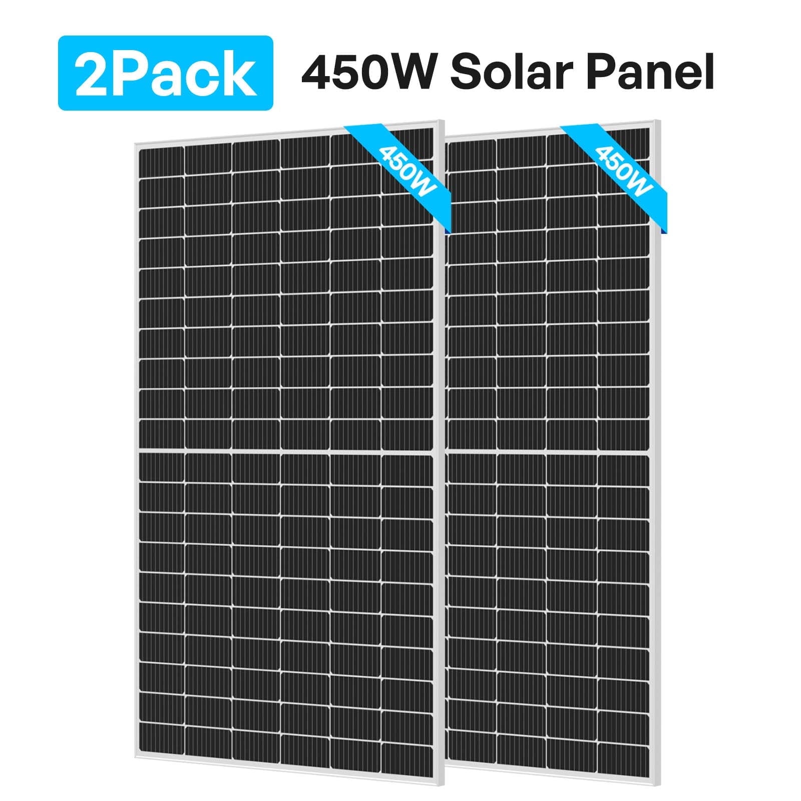 Renogy Solar Panel Kit, 450 Watts, 12/24 Volts Monocrystalline High-Efficiency Module PV Power Charger, Rooftop Charging Station, 2PCS