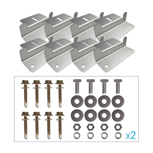 Renogy Solar Panel Lightweight Aluminum Corrosion-Free Construction for RVs, Trailers, Boats, Yachts, Wall and Other Off Gird Roof Installation, 4 sets