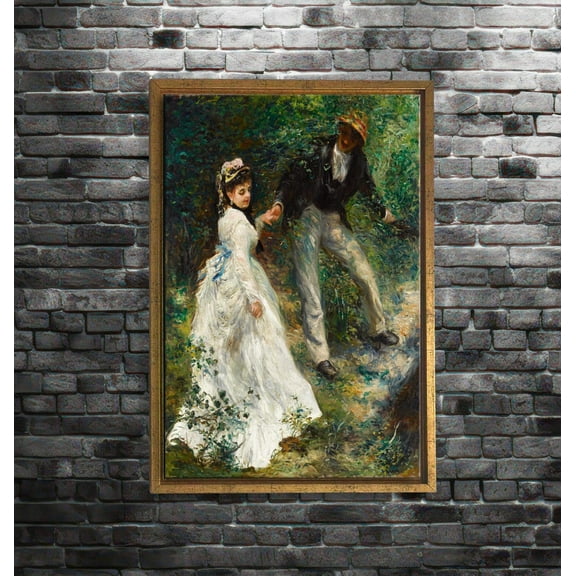 Renoir Couple in Forest Print, Impressionist Wall Art, Vintage Romantic, Classic French, Old Master Reproduction Poster Decor, Size 8x12 UNFFRAMED F03.1.8l1482