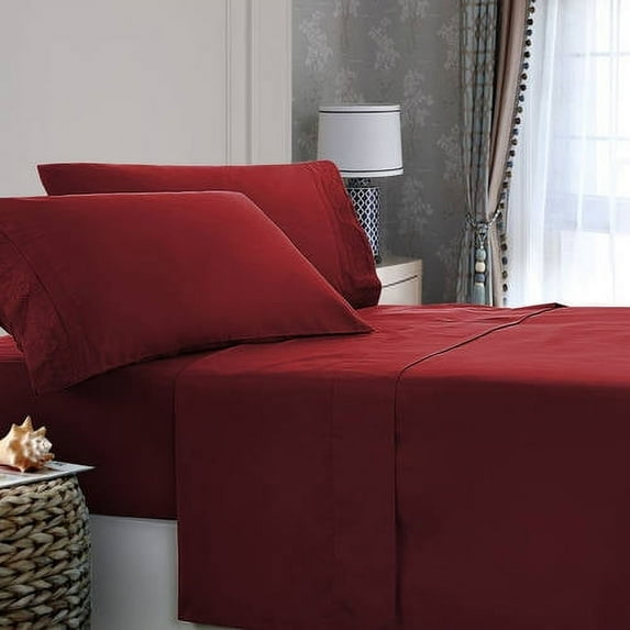 Renoir Fashion Embroidered Microfiber Deep Pocket 4-Piece Sheet Set