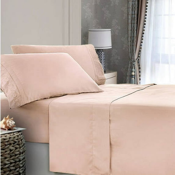 Renoir Fashion Embroidered Microfiber Deep Pocket 4-Piece Sheet Set