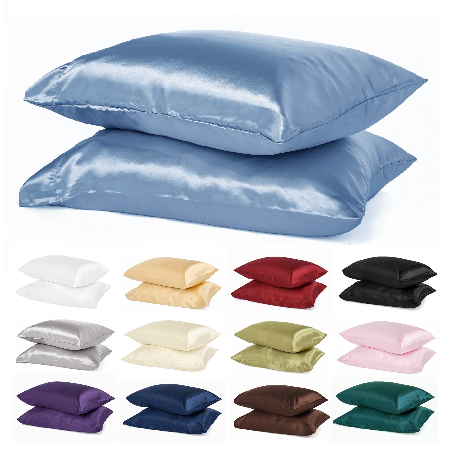 Renoir Fashion Super Soft Satin Pillowcases (a pair/package)