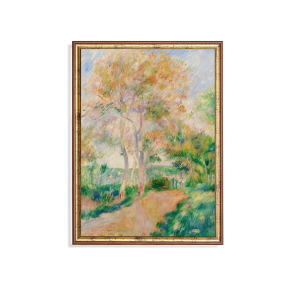 Renoir Impressionist Garden Path Vintage Tree Landscape Home Decor, 8x12 UNFRAMED
