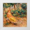 thumbnail image 1 of Renoir, Pierre-Auguste 12x12 White Modern Wood Framed Museum Art Print Titled - Woman in Pink and Yellow in a Landscape, 1 of 4