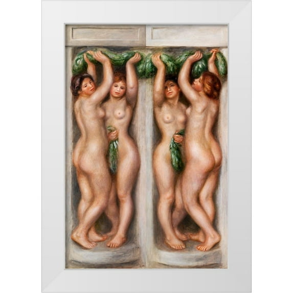 Renoir, Pierre-Auguste 13x18 White Modern Wood Framed Museum Art Print Titled - Caryatids