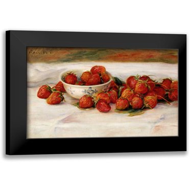 Renoir, Pierre-Auguste 14x10 Black Modern Framed Museum Art Print Titled - Strawberries