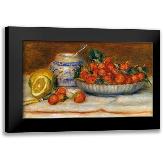 Renoir, Pierre-Auguste 14x10 Black Modern Framed Museum Art Print Titled - Strawberries