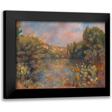 Renoir, Pierre-Auguste 14x12 Black Modern Framed Museum Art Print Titled - Lakeside Landscape