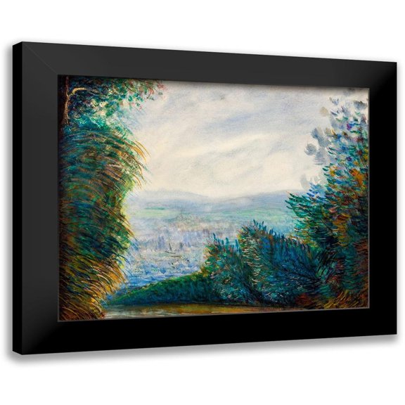 Renoir, Pierre-Auguste 14x12 Black Modern Framed Museum Art Print Titled - The Auvers Valley on the Oise River 1884