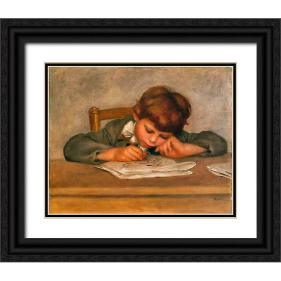 Renoir, Pierre-Auguste 14x12 Black Ornate Wood Framed with Double Matting Museum Art Print Titled - Jean Renoir drawing
